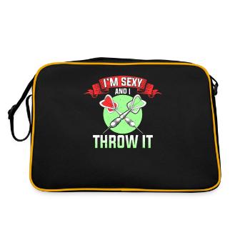 Je suis sexy et je le lance Championnat du monde de fléchettes - Sac Retro - noir/or - Dos