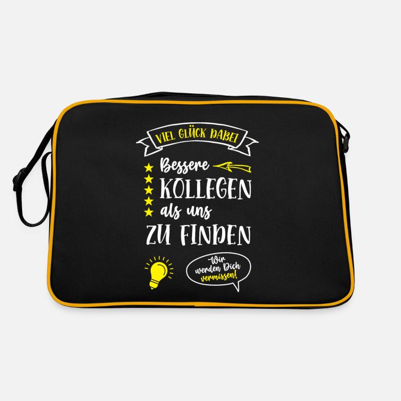 Kollege Abschied Kollegen Mitarbeiter Chef Arbeit - Retro Tasche - Schwarz/Gold