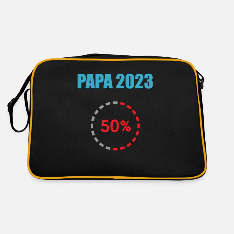 Papa 2023 Loading Vaterschaft Vater Werden Dad Retro Tasche