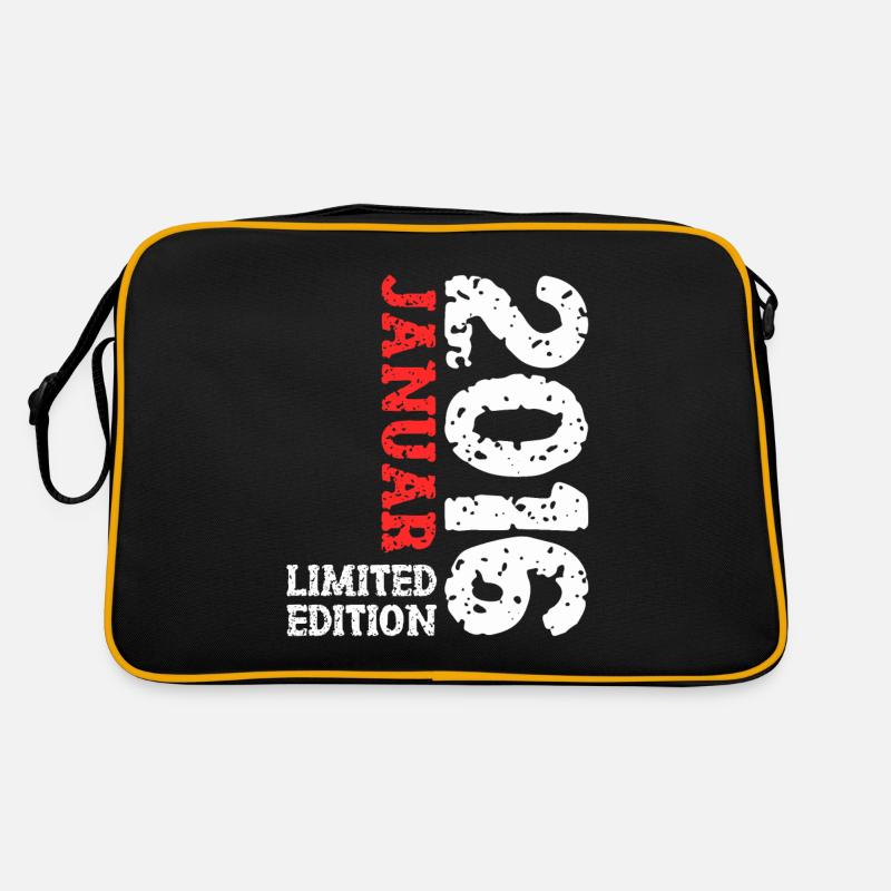 2016 Januar Limited Edition Geburtstag Geschenk - Retro Tasche - Schwarz/Gold