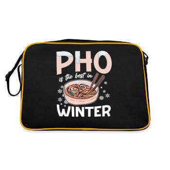 Pho Is The Best In Winter Noodle Soup Wintertime - Retro Bag - black/gold - Back