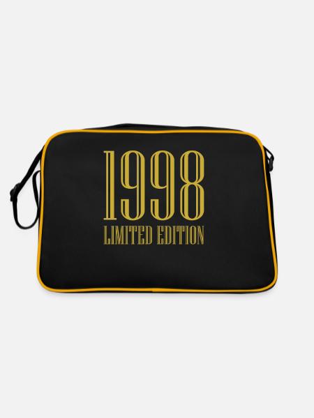 1998 édition limitée cadeau d’anniversaire femme mari - Sac Retro - noir/or - Dos