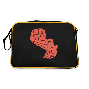 Paraguay République Caraïbes Amérique du Sud Fun Cadeau - Sac Retro - noir/or - Dos
