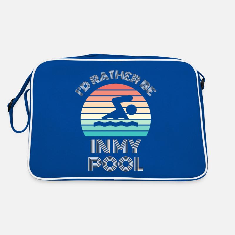 I'D RATHER BE in my Pool Lustig Spruch Retro Sonne Retro Tasche
