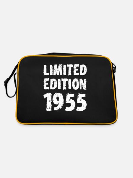 1955 Limited Edition Birthday Gift Wife Husband - Retro Bag - black/gold - Back
