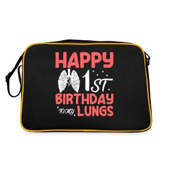 Happy 1st Birthday To My Lung Donor Lung - Retro Bag - black/gold - Back