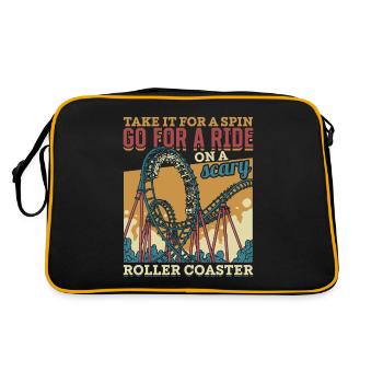 Vintage Looping Roller Coaster Ride Gift - Retro Bag - black/gold - Back