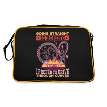 Achterbahn Kurven Looping Rummelplatz Geschenk - Retro Tasche - Schwarz/Gold - Hinten
