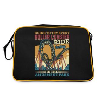 Roller coasters amusement park amusement park Vintage - Retro Bag - black/gold - Back