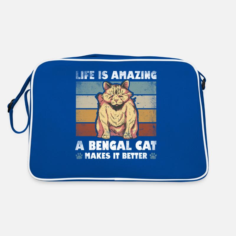 La vie est incroyable Le chat du Bengale le rend meilleur Sac Retro