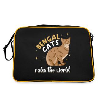 Bengal Cats Rules The World Hybrid Cat Breed - Retro Bag - black/gold - Back