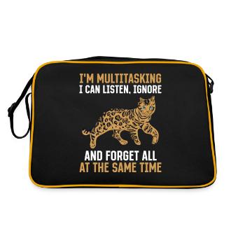 Multitâche pour chat Ignorer les propriétaires de chats - Sac Retro - noir/or - Dos