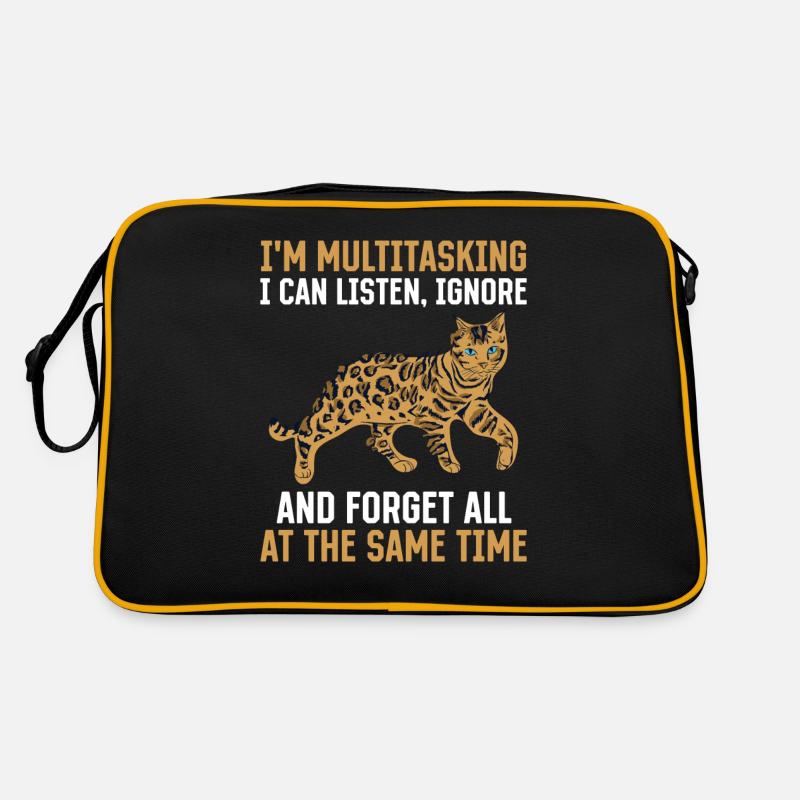 Cat Multitasking Ignore Cat Owners Retro Bag