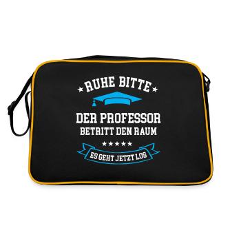 Professor Universität Prof Uniprofessor Professur - Retro Tasche - Schwarz/Gold - Hinten