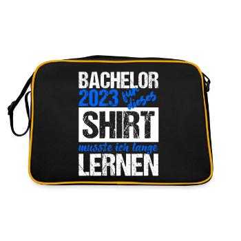 Bachelor 2023 Lange Genug Gelernt Lasst Uns Feiern - Retro Tasche - Schwarz/Gold - Hinten