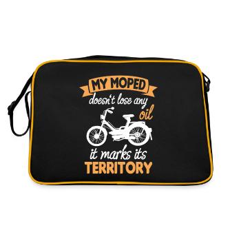 Moped Lose Oil Marks Territory Moped Driver Hobbyist - Retro Bag - black/gold - Back