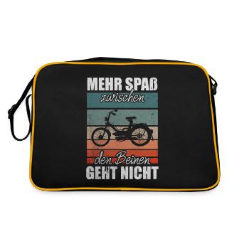 Vintage Moped Lustiger Mofa Spruch Mokick Retro - Retro Tasche - Schwarz/Gold - Hinten