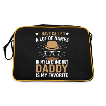 Daddy Favorite Name Väterchen Familienvater - Retro Tasche - Schwarz/Gold - Hinten