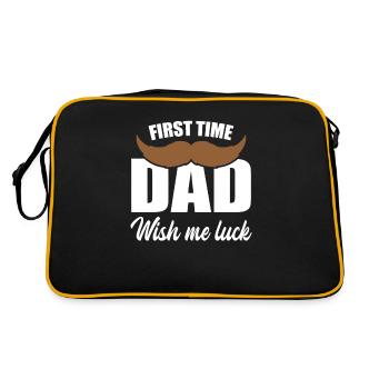 Futur papa barbe père paternité cadeau - Sac Retro - noir/or - Dos