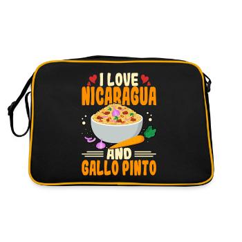 Love Nicaragua Gallo Pinto Central American Cuisine - Retro Bag - black/gold - Back
