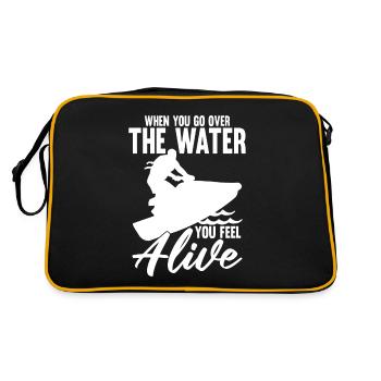 Jet Ski Walk Over Water Water Sports Gift - Retro Bag - black/gold - Back