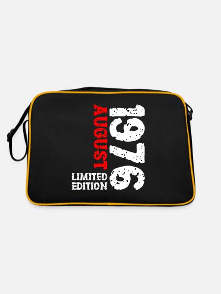 1976 August Limited Edition 47. Geburtstag Outfit - Retro Tasche - Schwarz/Gold - Hinten