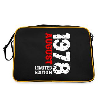 1978 August Limited Edition 45. Geburtstag Outfit - Retro Tasche - Schwarz/Gold - Hinten