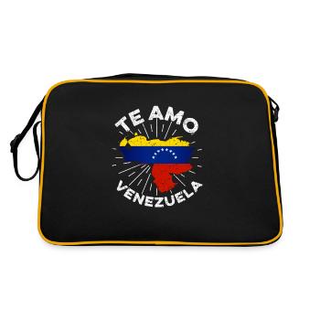 Te Amo Venezuela Flag Cadeau vénézuélien - Sac Retro - noir/or - Dos