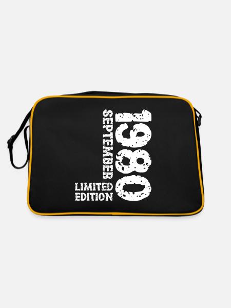 1980 September Limited Edition 43rd Birthday Decoration - Retro Bag - black/gold - Back