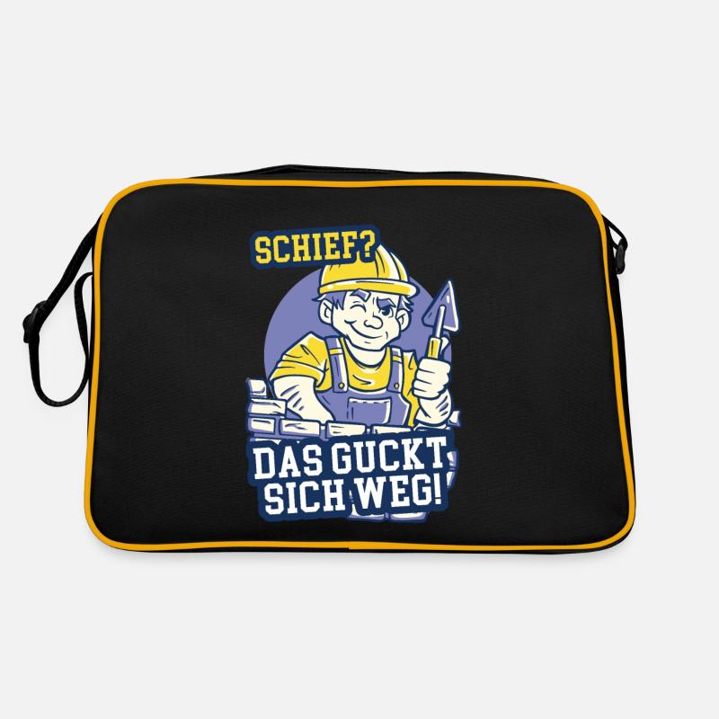 Bauarbeiter Baustelle Bau Arbeiter Handwerker Retro Tasche