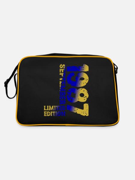 1987 September Limited Edition 36. Geburtstag Deko - Retro Tasche - Schwarz/Gold - Hinten