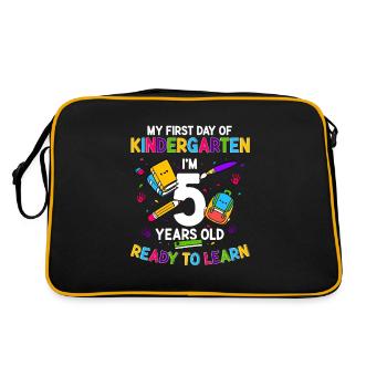 Kindergarten Enrollment 5 years old Learning - Retro Bag - black/gold - Back