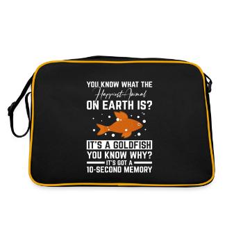 Goldfisch Aquariumfisch 10 Second Memory - Retro Tasche - Schwarz/Gold - Hinten