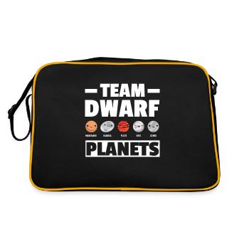 Team Dwarf Planets Zwergplaneten Universum - Retro Tasche - Schwarz/Gold - Hinten