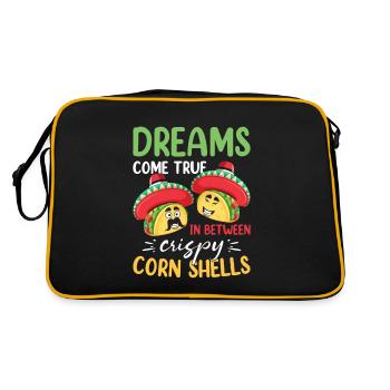 Taco Dienstag Geschek Mexikanisches Essen - Retro Tasche - Schwarz/Gold - Hinten