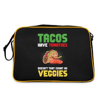 Tacos Tomatoes Counts Végétarien Nachos Burritos - Sac Retro - noir/or - Dos