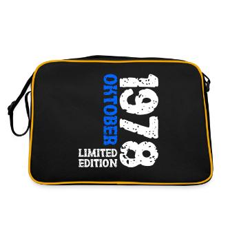 1978 Oktober Limited Edition 45. Geburtstag Deko - Retro Tasche - Schwarz/Gold - Hinten