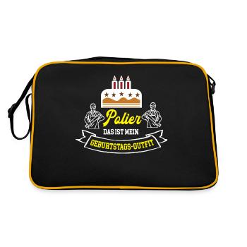 Polier Geburtstag Bauleiter Geburtstagsgeschenk - Retro Tasche - Schwarz/Gold - Hinten