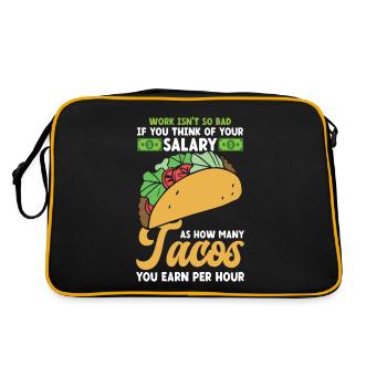 How Many Tacos Earn Per Hour Nachos Burritos - Retro Tasche - Schwarz/Gold - Hinten