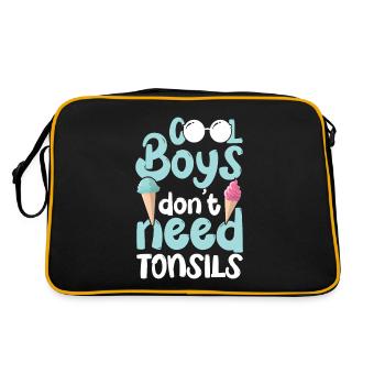Mandelentzündung Junge Boys Don't Need Tonsils - Retro Tasche - Schwarz/Gold - Hinten