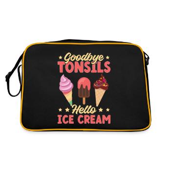 Tonsillitis Children Tonsils Infection Ice Cream - Retro Bag - black/gold - Back