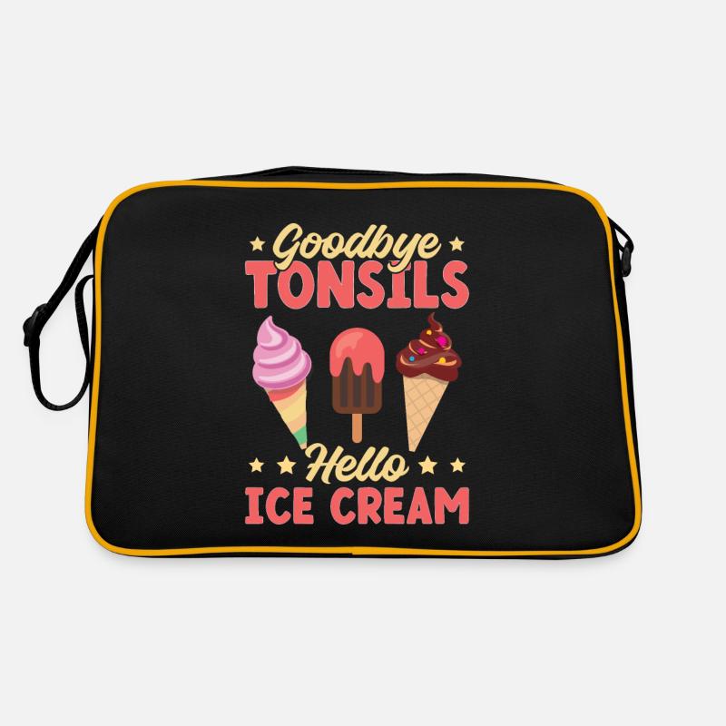 Mandelentzündung Kinder Mandeln Infektion Eiscreme Retro Tasche