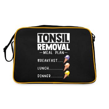 Mandelentfernung Mandelentzündung Mandeln Eis - Retro Tasche - Schwarz/Gold - Hinten