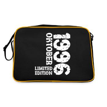 1996 Oktober Limited Edition 27. Geburtstag Deko - Retro Tasche - Schwarz/Gold - Hinten
