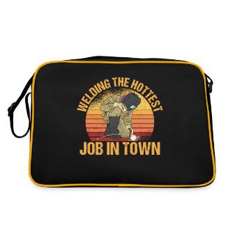 Welding Hottest Job In Town Welding Workshop - Retro Bag - black/gold - Back
