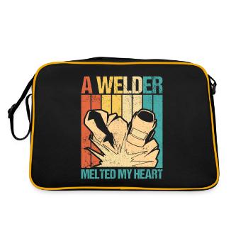 Soudeur a fait fondre mon coeur soudage cadeau - Sac Retro - noir/or - Dos