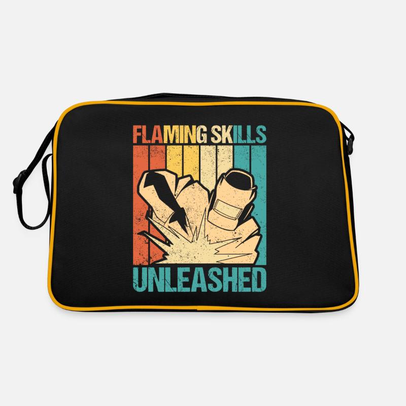 Flaming Skills Unleashed Schweißen Retro Handwerk Retro Tasche