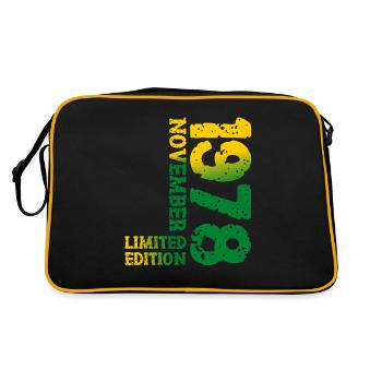 1978 November Limited Edition 45. Geburtstag Deko - Retro Tasche - Schwarz/Gold - Hinten