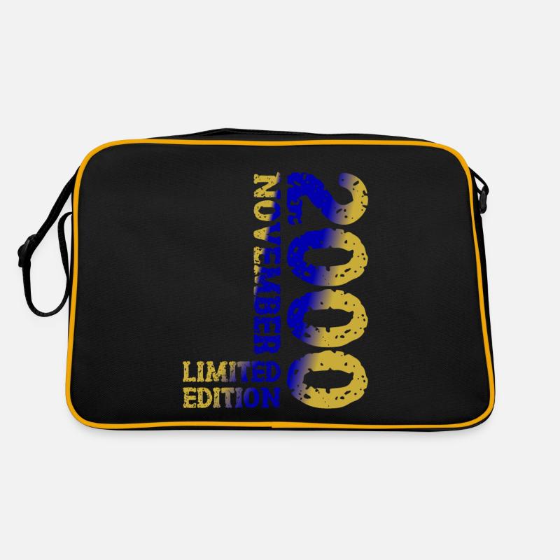 2000 November Limited Edition 23. Geburtstag Deko - Retro Tasche - Schwarz/Gold