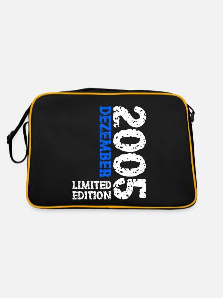 2005 Dezember Limited Edition 18. Geburtstag Deko - Retro Tasche - Schwarz/Gold - Hinten